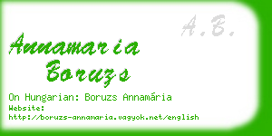 annamaria boruzs business card